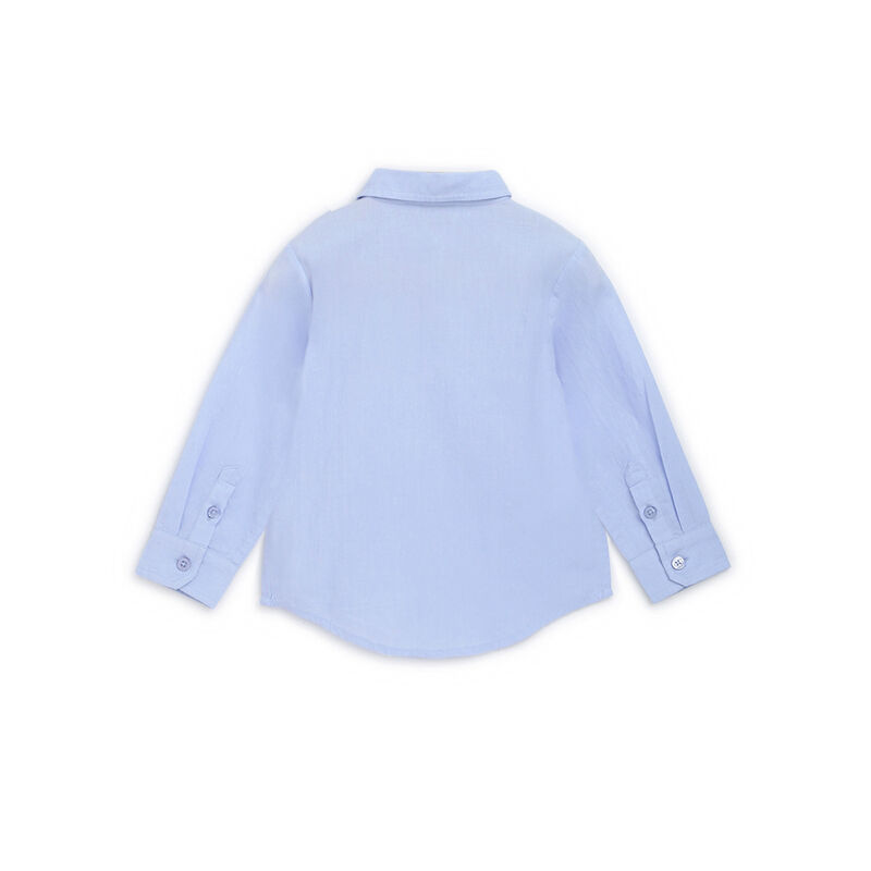 Boys Light Blue Solid Long Sleeve Shirt image number 1